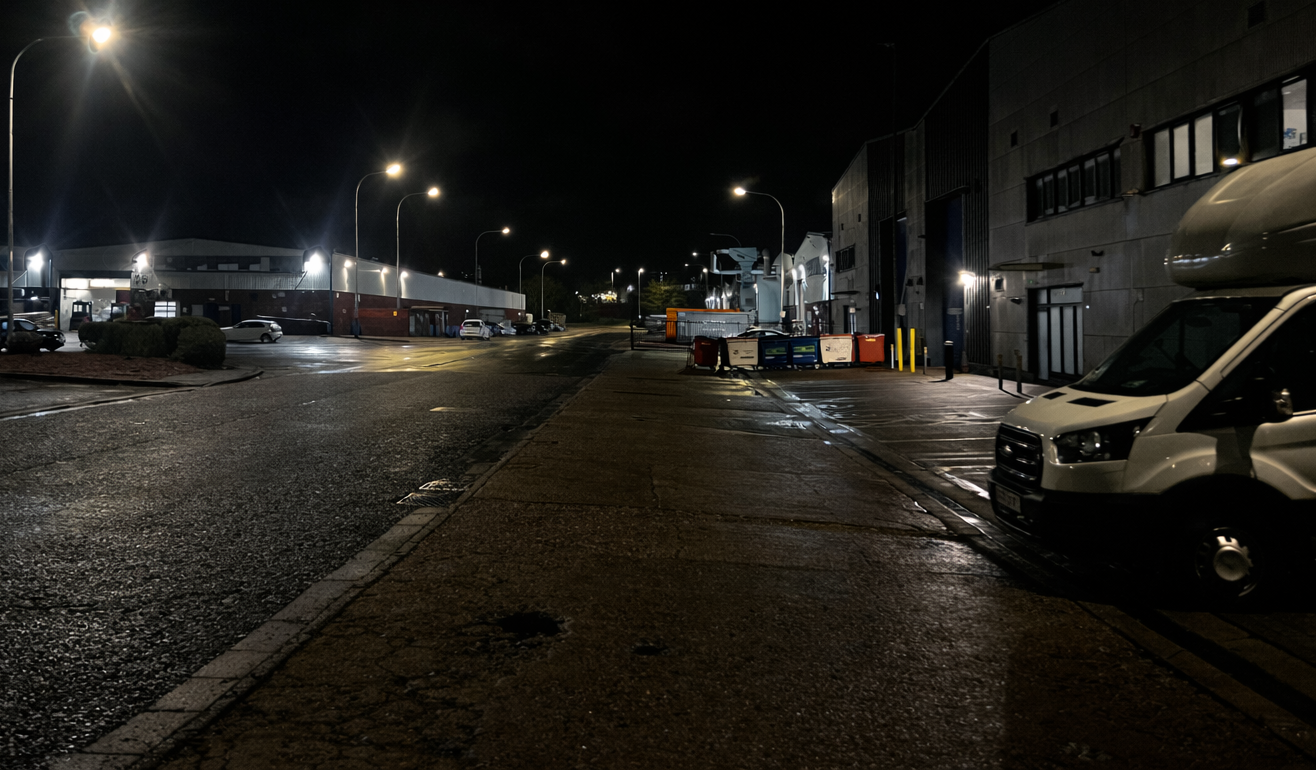 Risk Secured mobile patrol on a Worcester industrial estate at night